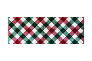 2' x 6' Red and Green Plaid Washable Runner Rug