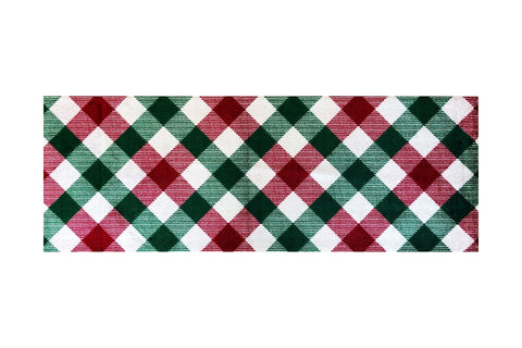 2' x 6' Red and Green Plaid Washable Runner Rug