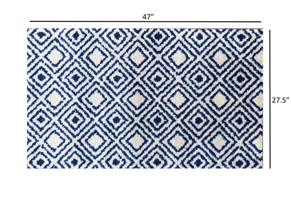 2' x 4' Blue Diamond Washable Floor Mat