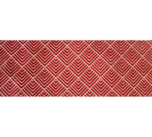 2' x 6' Deep Red and Tan Arrow Geo Washable Runner Rug