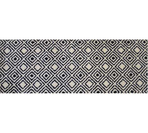 2' x 6' Black Diamond Washable Runner Rug