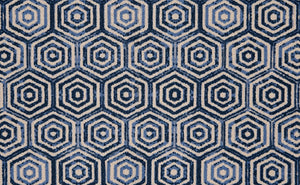 2' x 3' Shades of Blue Hexagons Washable Floor Mat