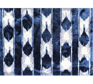 2' x 3' Shades of Blue Abstract Stripes Washable Floor Mat