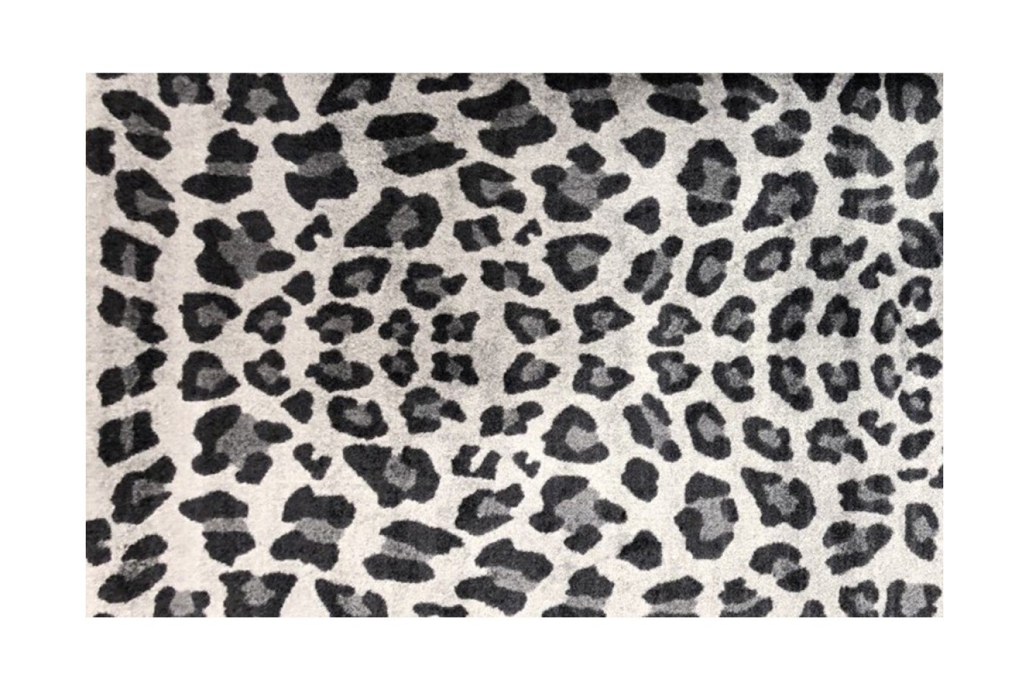 2' x 4' Black and Gray Cheetah Washable Floor Mat