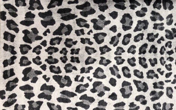 2' x 3' Black and Gray Cheetah Washable Floor Mat