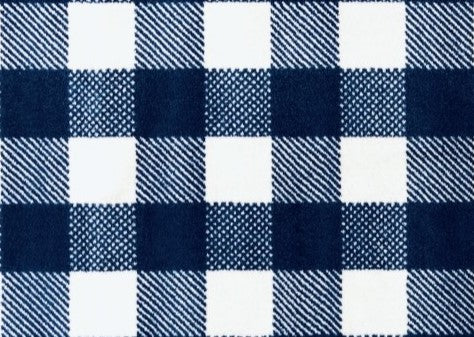 2' x 3' Navy and White Buffalo Plaid Washable Floor Mat