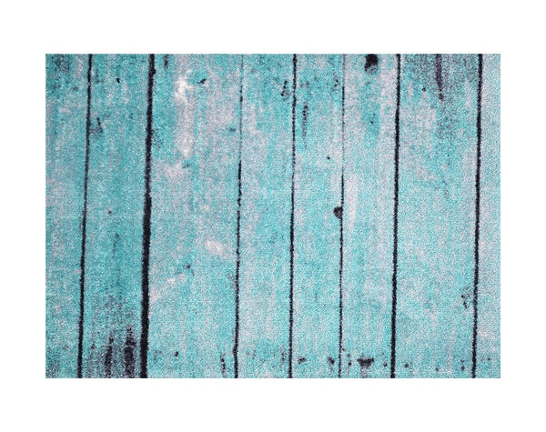 2' x 3' Rustic Teal and Gray Barn FloorWashable Floor Mat