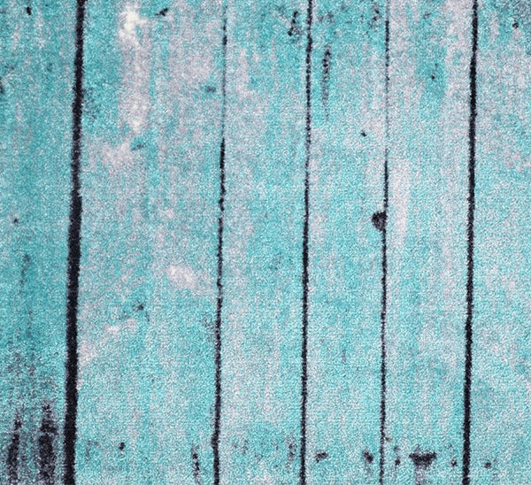 2' x 3' Rustic Teal and Gray Barn FloorWashable Floor Mat