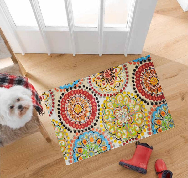 2' x 4' Mediterranean Brights Washable Floor Mat