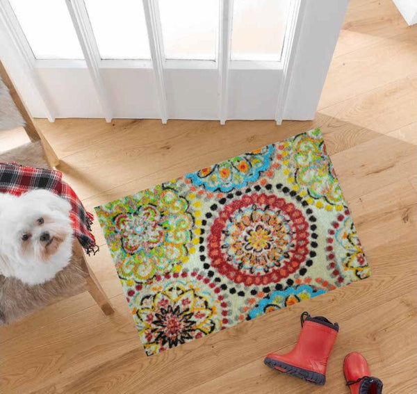 2' x 3' Mediterranean Brights Washable Floor Mat