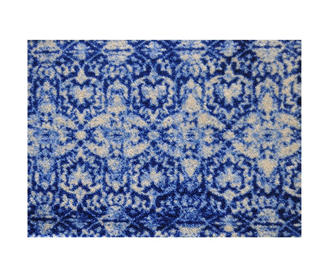 2' x 3' Shades of Blue Vintage Floral Washable Floor Mat