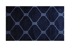 2' x 3' Navy Nautical Knots Washable Floor Mat