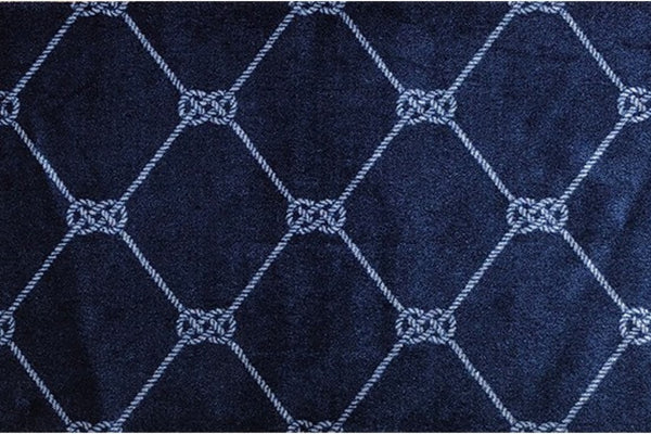 2' x 6' Navy Nautical Knots Washable Runner Rug