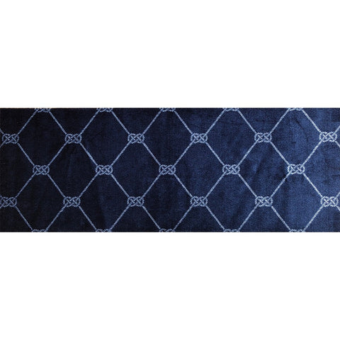 2' x 6' Navy Nautical Knots Washable Runner Rug