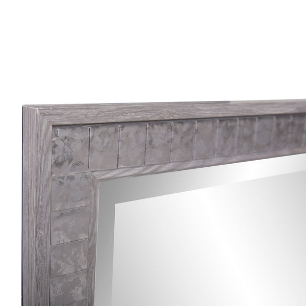 Warm Gray Faux Wood Square Mirror