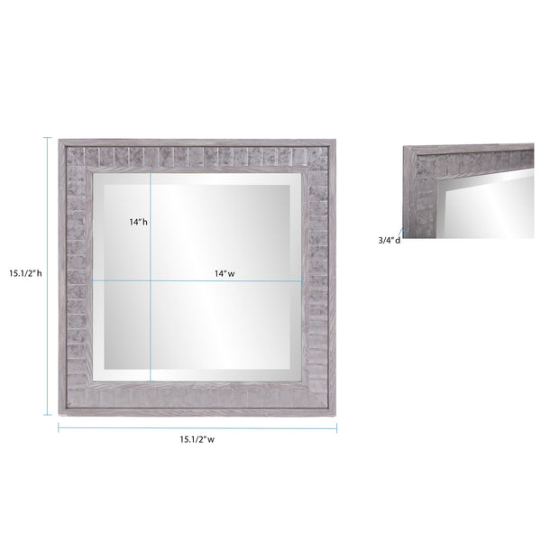 Warm Gray Faux Wood Square Mirror