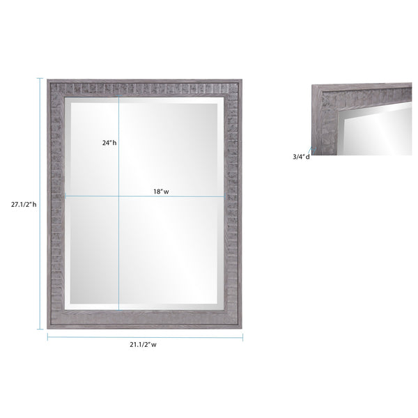 Warm Gray Faux Wood Rectangle Mirror