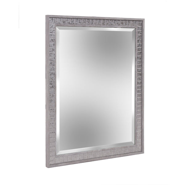 Warm Gray Faux Wood Rectangle Mirror