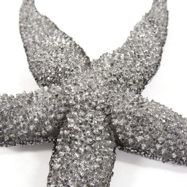 15" Silver Pewter Textured Starfish Wall Art