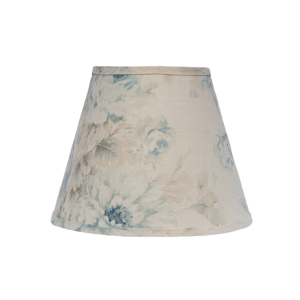 Rustic Pale Blue and Taupe Oversized Floral Table Lamp