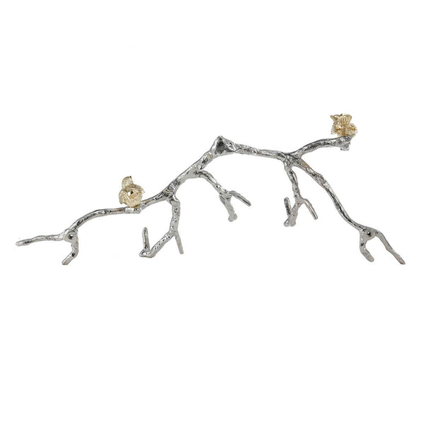 Silver and Gold Bird and Branch 3D Wall Decor