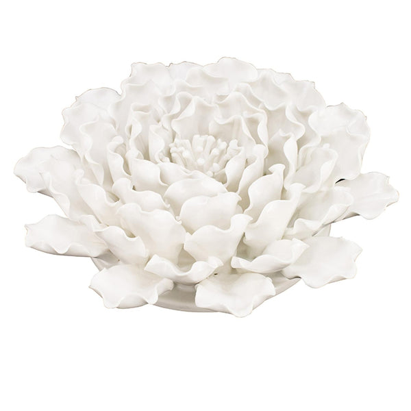 Cream Exaggerated 9" Ceramic Flower Wall Art