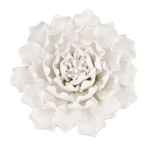 Cream Exaggerated 6" Ceramic Flower Wall Art