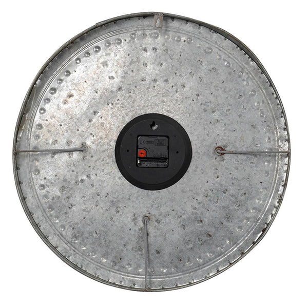 Vintage Galvanized Metal Round Wall Clock