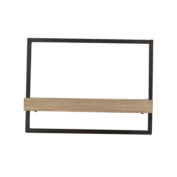 Minimalist Modern Natural and Black Wooden Wall Shelf