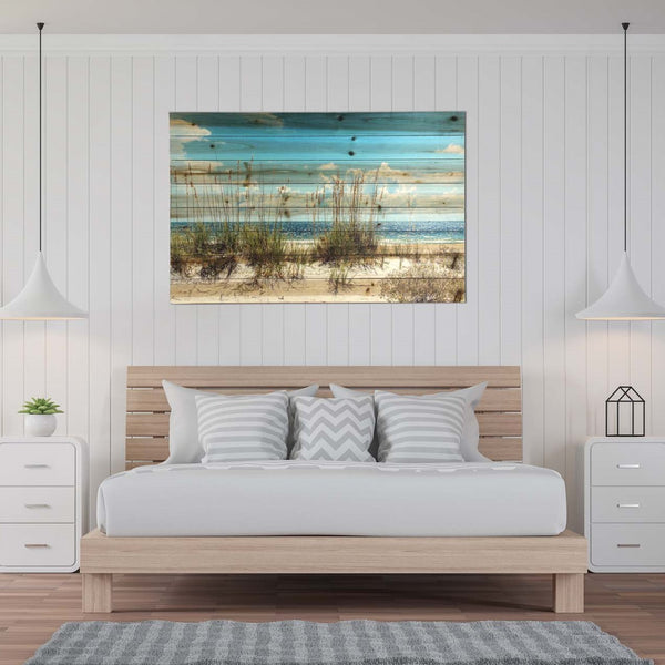 48" Ocean Sand Dunes Wood Plank Wall Art