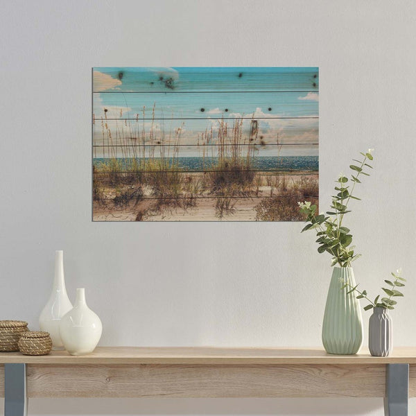 26" Ocean Sand Dunes Wood Plank Wall Art