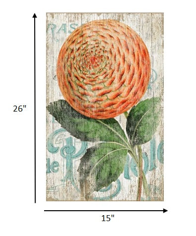 Orange Zinnia Flower Wall Art