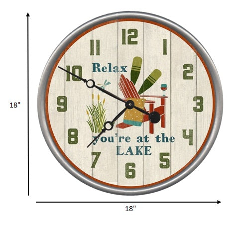 18" Rustic Relax at the Lake Wall Clock