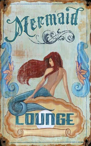 Vintage Mermaid Lounge Advertisement Wall Décor