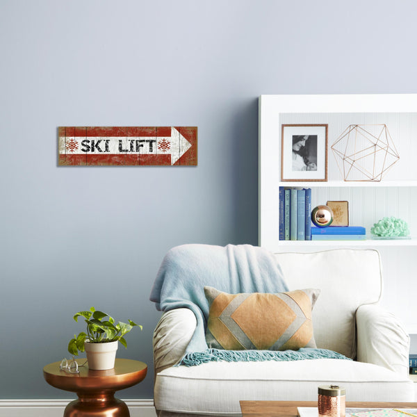 Right Arrow Towards Ski Lift Wall Décor