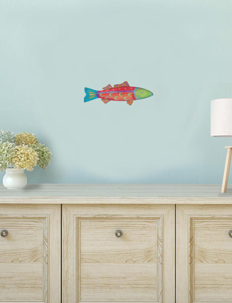 Rustic Orange and Red Whimsy The Fish Wall Art