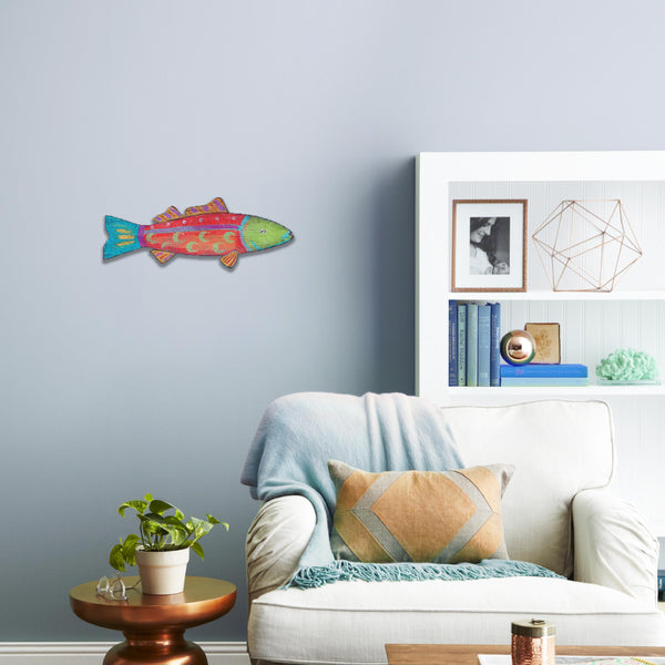 Rustic Orange and Red Whimsy The Fish Wall Art