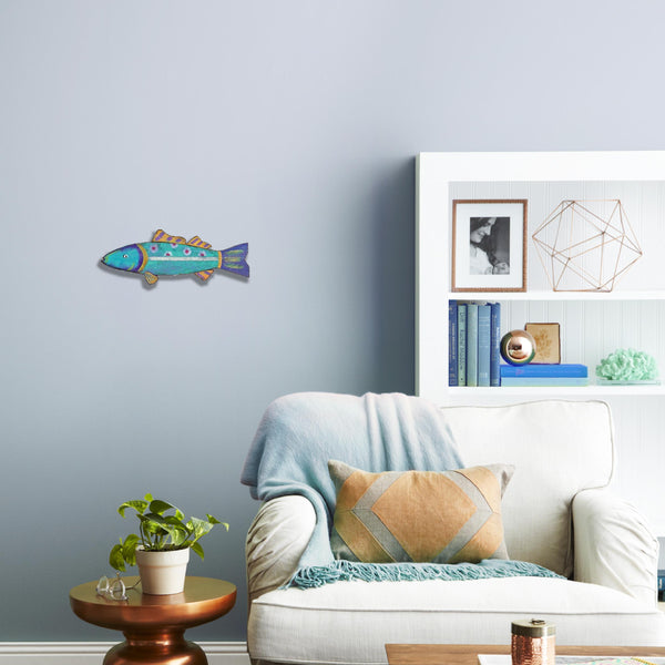 Rustic Aqua Whimsy The Fish Wall Art