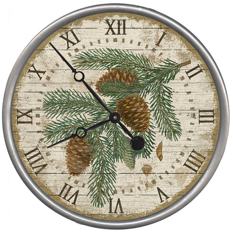 15" Vintage Douglas Fir Pine Sprig Wall Clock