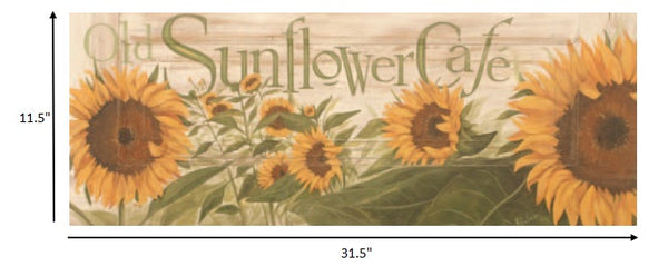 Rustic Old Sunflower Cafe Wall Art