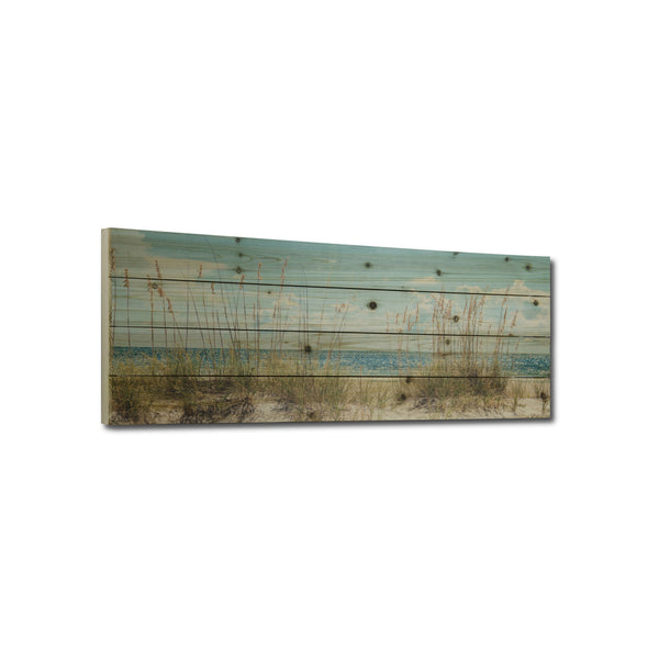 36" Long Ocean Sand Dunes Wood Plank Wall Art