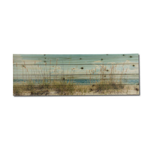 36" Long Ocean Sand Dunes Wood Plank Wall Art