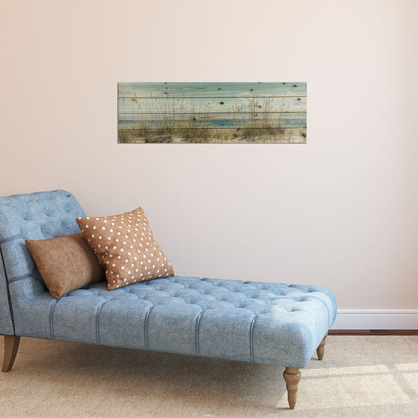 36" Long Ocean Sand Dunes Wood Plank Wall Art