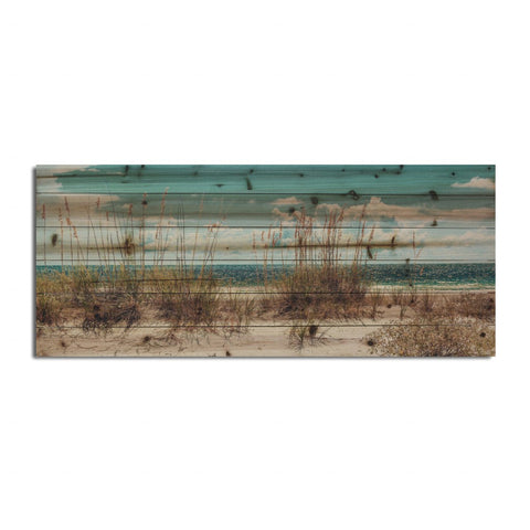 45" Long Ocean Sand Dunes Wood Plank Wall Art