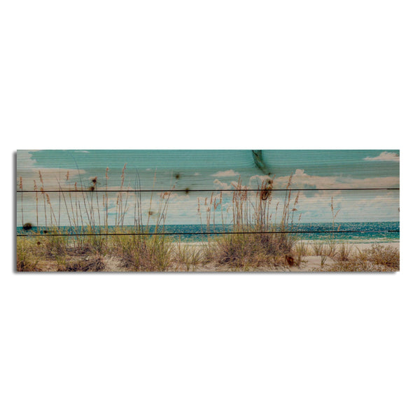 27" Long Ocean Sand Dunes Wood Plank Wall Art