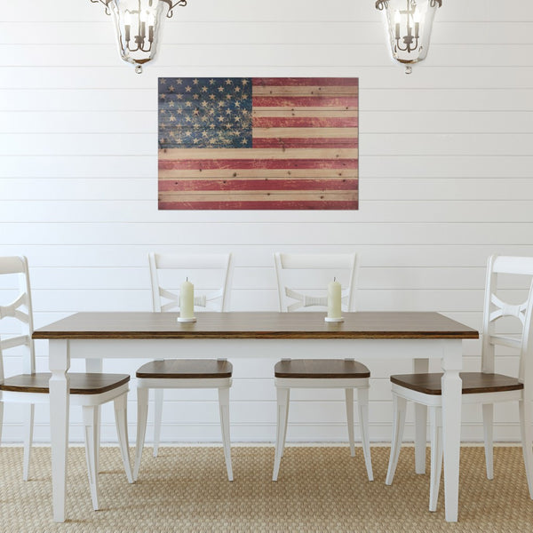 36" Striking USA Flag Wood Plank Wall Art