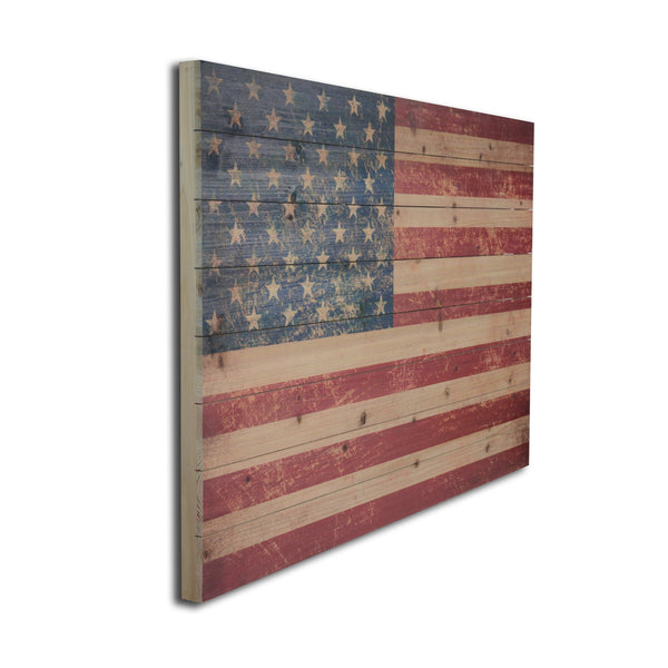 36" Striking USA Flag Wood Plank Wall Art