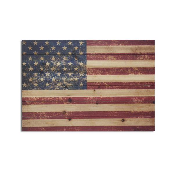 26" Striking USA Flag Wood Plank Wall Art