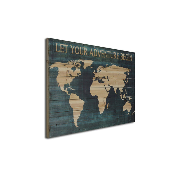 Adventure World Map Wood Plank Wall Art