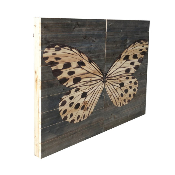 Two Piece Graceful Butterfly Wood Plank Wall Art